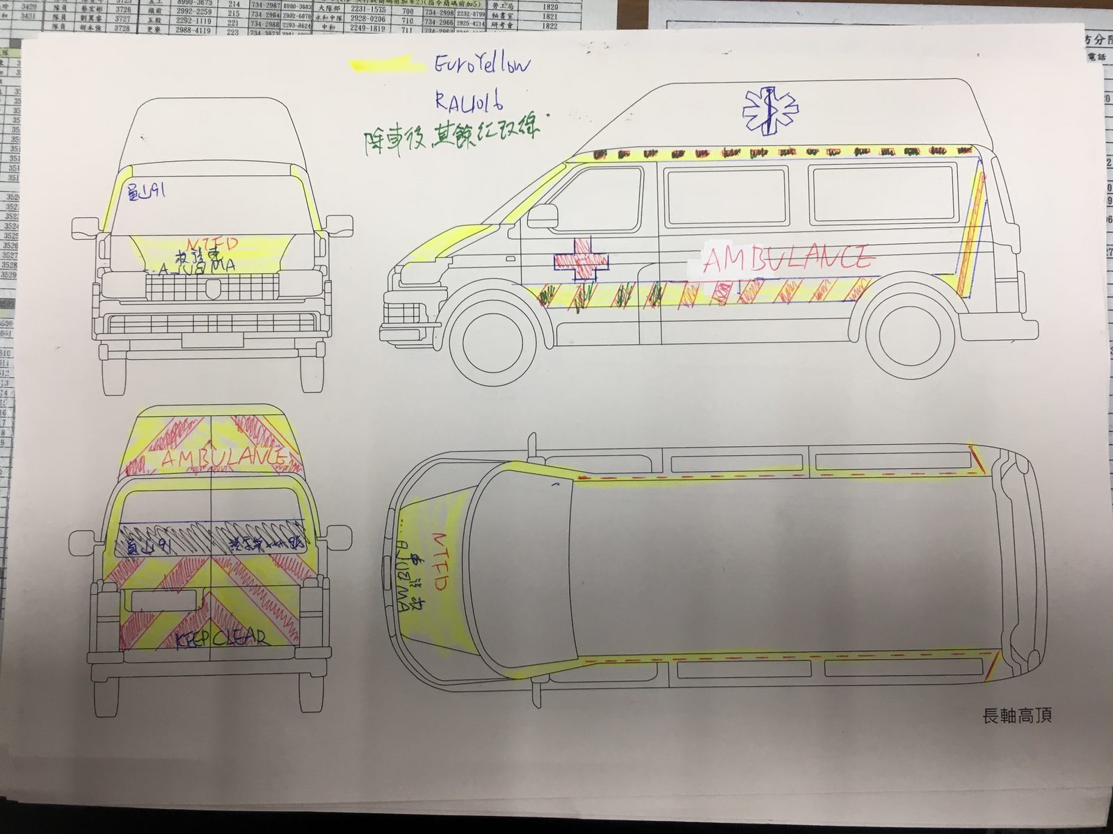 Battenburg 救護車高能見度標識原始設計草稿